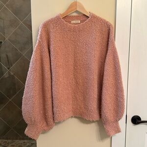 Ulla Johnson nubby crew neck puff sleeves sweater